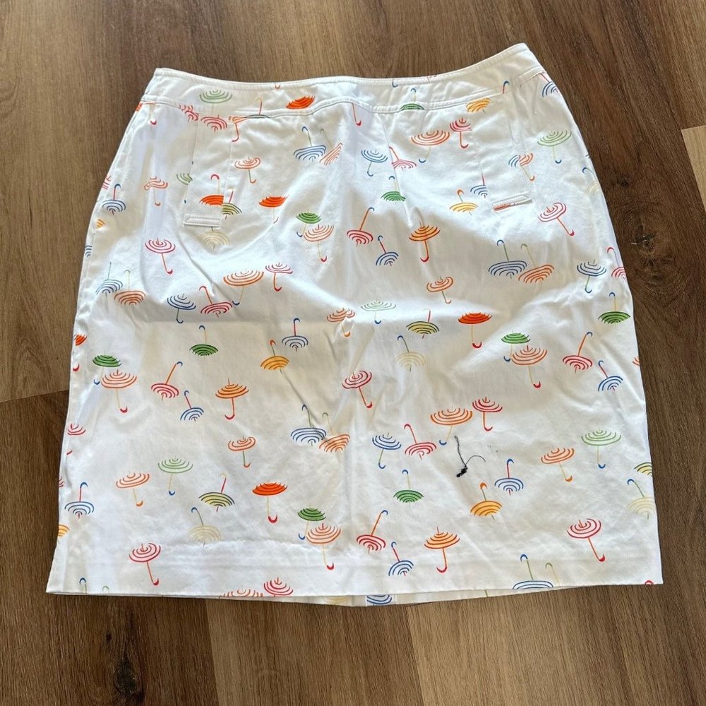 Talbots vintage 90s rainbow umbrella print skirt